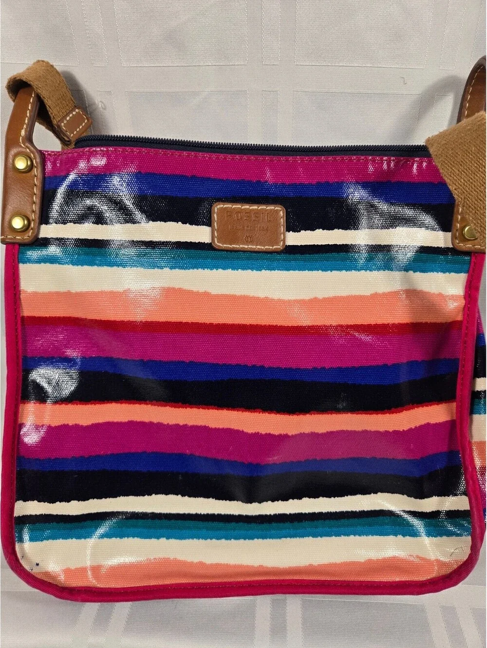 VTg Fossil Multi-Stripe Crossbody Set w/ NWT Coin Purse